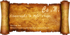Csernyák Márton névjegykártya